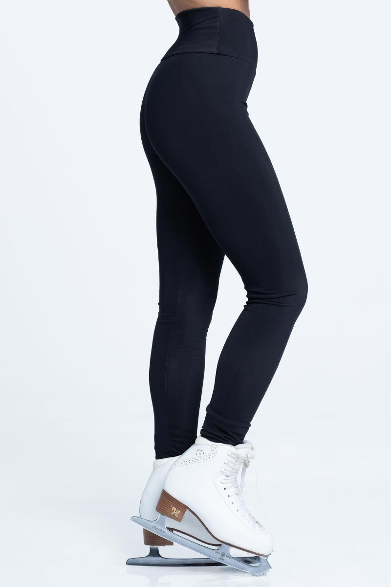 LIUHUO Figure Skating Pants For Girls & Teens - Fleece Lined Practice Leggings With Rhinestone Detail