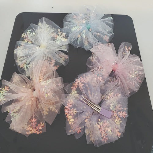 FH2 Pastel Hair Bow with Sequins - HC0005