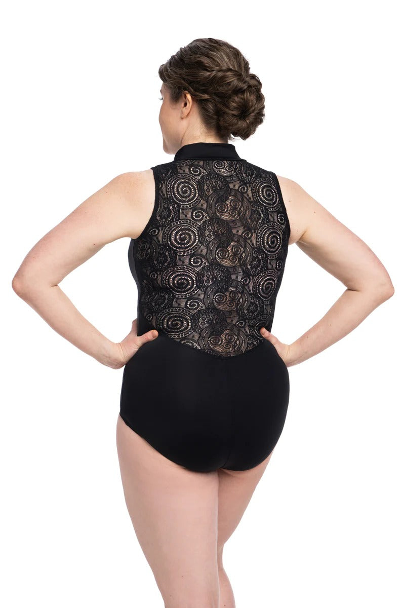 Ainsliewear Zip Front Leotard With Lola Lace - 1062LL