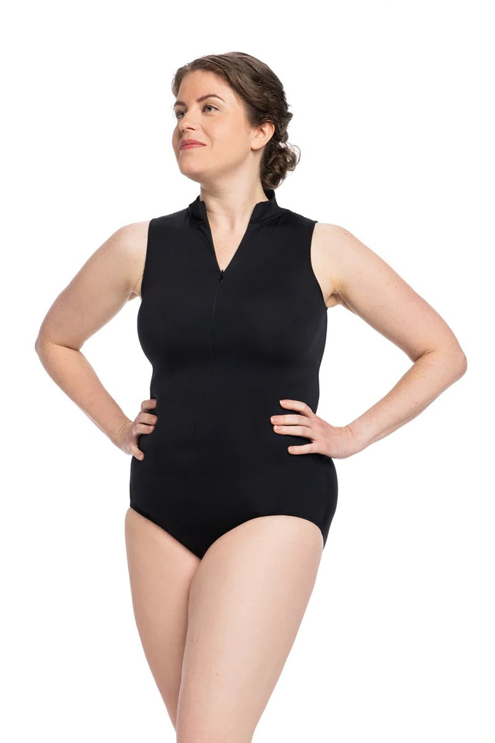 Ainsliewear Zip Front Leotard With Lola Lace - 1062LL