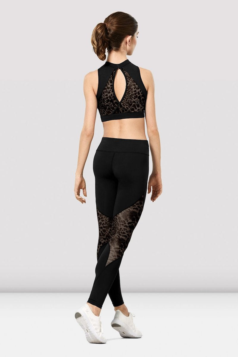 Bloch Ladies Ezra Animal Print Mesh Panelled Leggings - FP5246