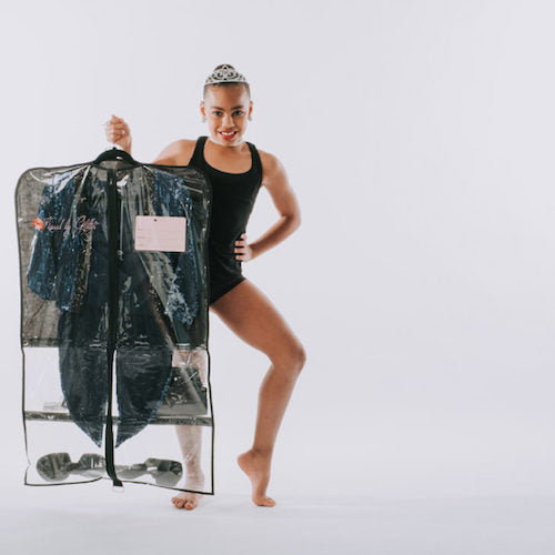 KISSED BY GLITTER Breathable Black Garment Bag - DS0100