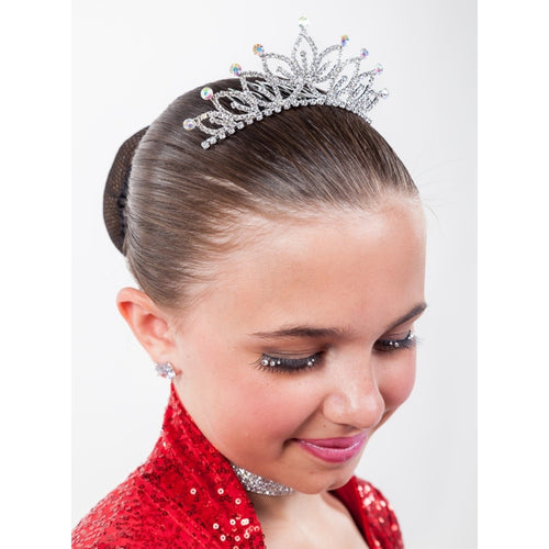 FH2 Pointed Leaf Tiara with AB Rhinestones (Medium) - TR0509