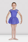 Mirella Diamante Detail Bow Neckline Cap Sleeve Girls Leotard - M1533C