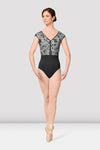Mirella Print Cap Sleeve V-Neck Adult Leotard - M5089LM