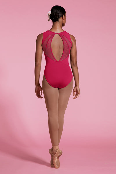 Mirella Ladies Spliced Mesh Open Back Leotard - M3100LM