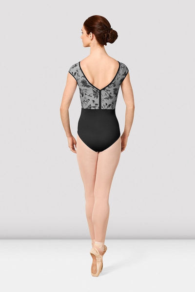 Mirella Print Cap Sleeve V-Neck Adult Leotard - M5089LM