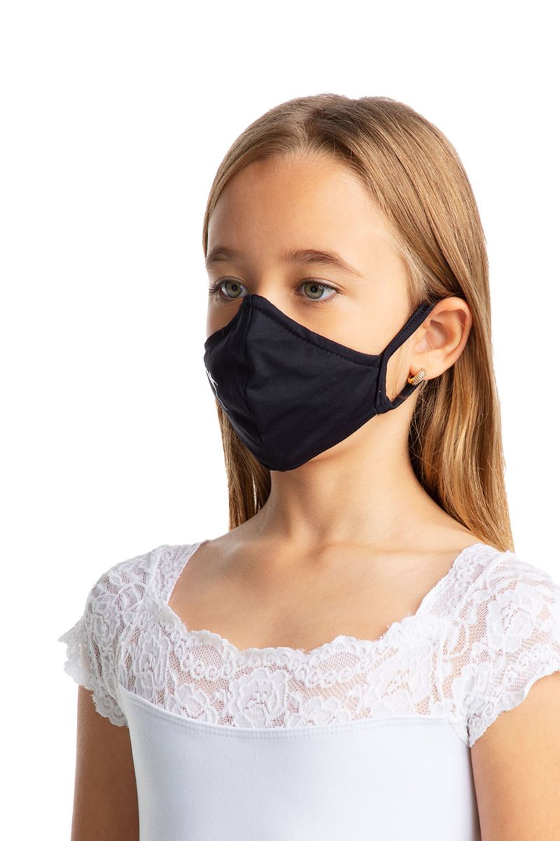 SoDanca Child Fitted Solid Face Mask with Ear Loops - L2171/ Black