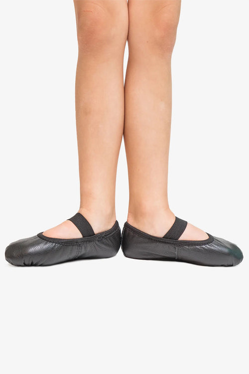SoDanca Bella Premium Leather Full Sole Child Ballet Slipper (Black) - SD69S