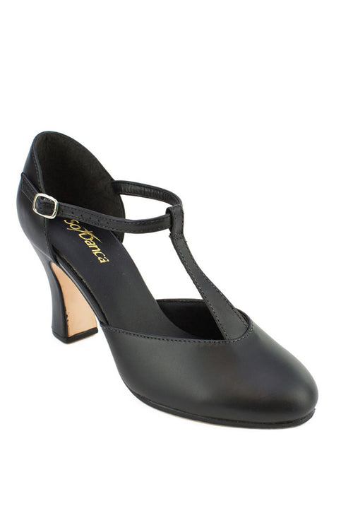 SoDanca Adult 3" Heel Textured Leather T-strap Character Shoes - CH99