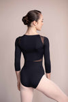 Intermezzo Front Mesh 3/4 Sleeve Ladies Leotard - RL31591