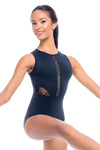 SoDanca Mandarin Collar Mesh Adult Leotard with Clasp Back - RDE1951