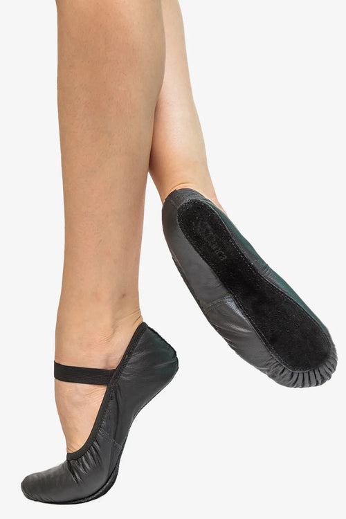 SoDanca Brittany Premium Leather Full Sole Adult Baller Slipper (Black) - SD69L